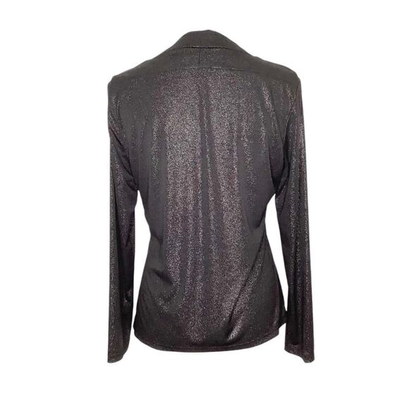 Doncaster Sport Black Silver Sparkle Layered Look Long Sleeve Top Medium - Picture 4 of 6